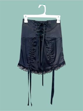 Dolls kill Widow turn it around satin corset skirt